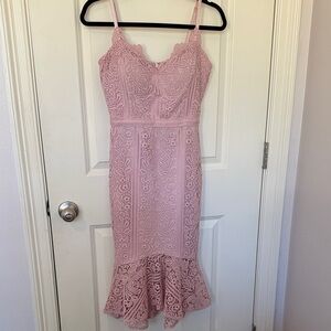 Guess Blush Lace Midi Dress